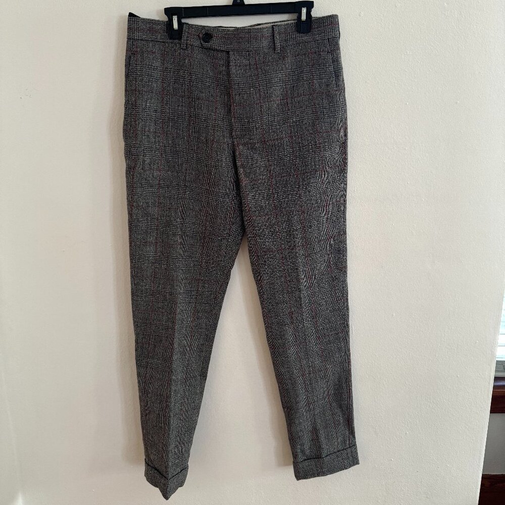 HAMLUT LANG PLAID MENS DRESS PANTS